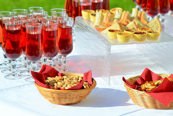 Appetizer buffet for weddings